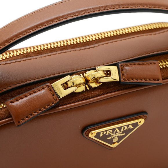 Prada Odette Handbag Shoulder Bag Leather Brown 1BH203 - Picture 6 of 9